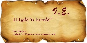 Illyés Ernő névjegykártya